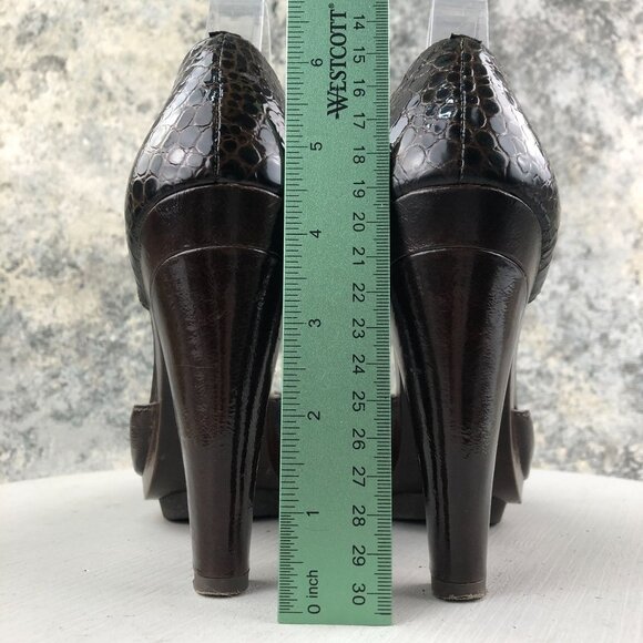 MMK Michael Kors Women's Size 8.5M Brown Leather Ankle Strap High Heel Pumps - Picture 7 of 15